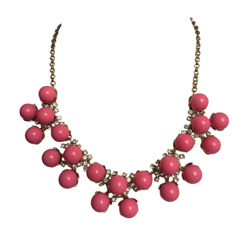 Talbots pink with crystal statement necklace